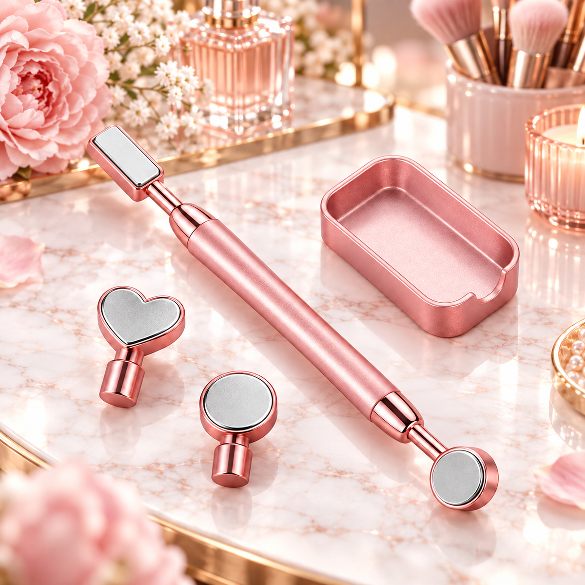 Rose Gold Cat Eye Nail Magnet Set – 3D Magnetic Nail Art Tool Kit