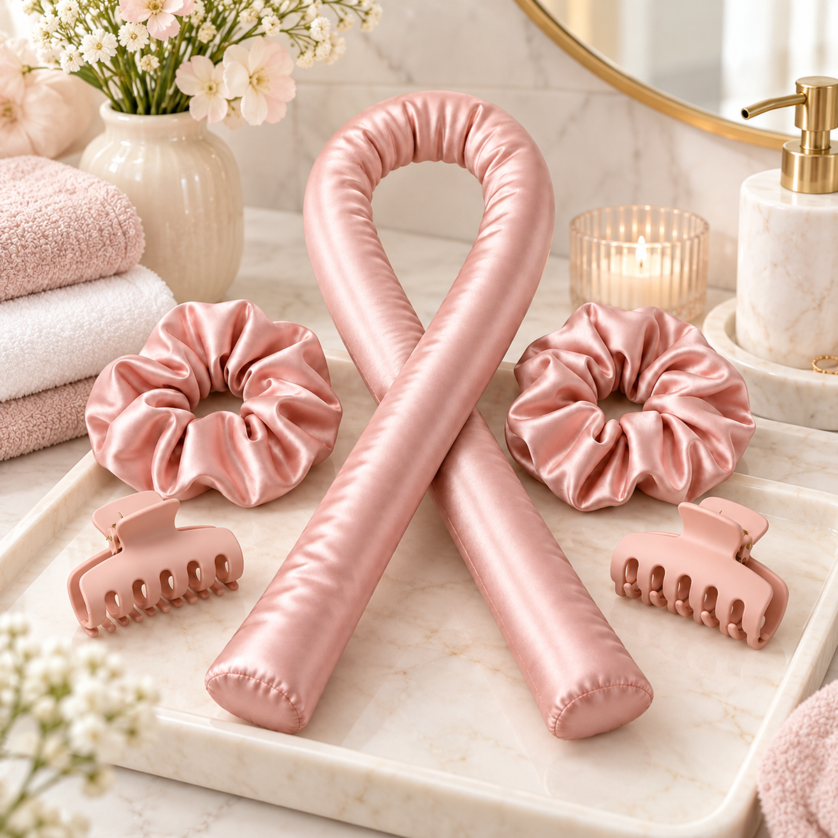 Satin Heatless Curling Set – Beautiful Overnight Curls Without Heat