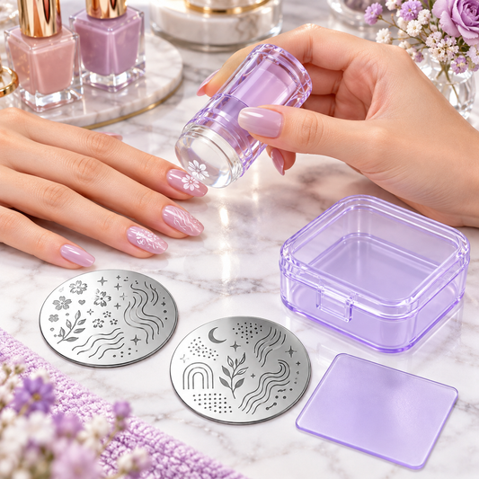 Jelly Nail Stamper Kit – DIY Nail Art Stamping Set with 2 Design Plates