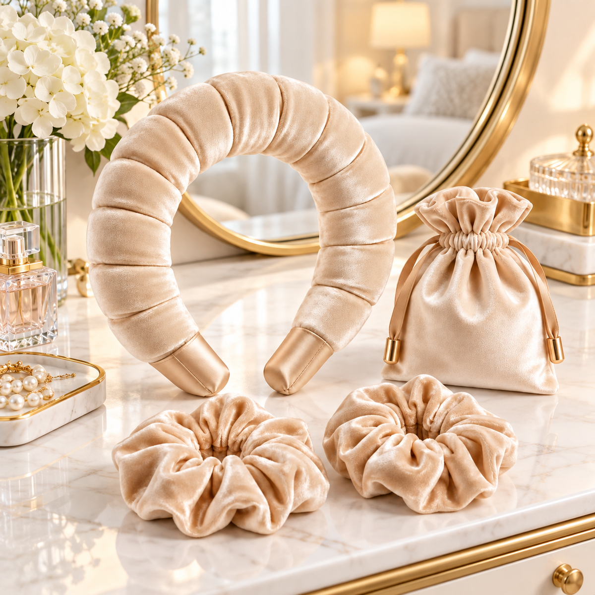 Cloud-Soft Heatless Curling Headband Set – Effortless Overnight Curls