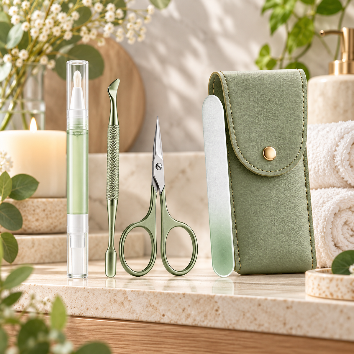 5-Piece Manicure Kit ā Cuticle Care & Nail Grooming Set with Travel Case