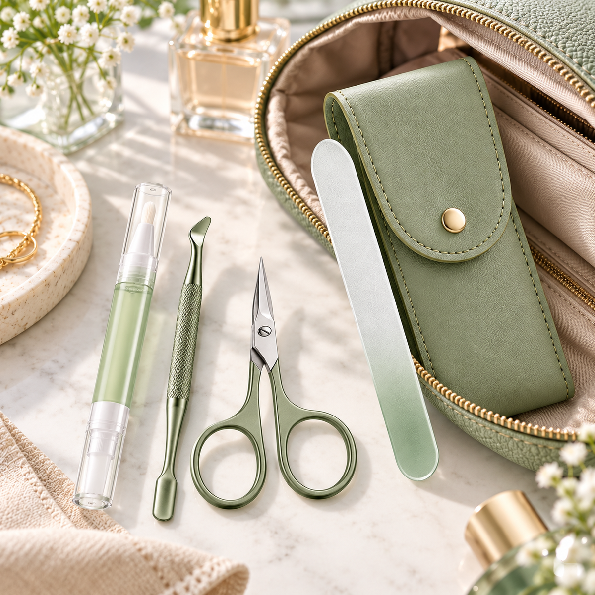 5-Piece Manicure Kit ā Cuticle Care & Nail Grooming Set with Travel Case