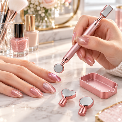 Rose Gold Cat Eye Nail Magnet Set – 3D Magnetic Nail Art Tool Kit