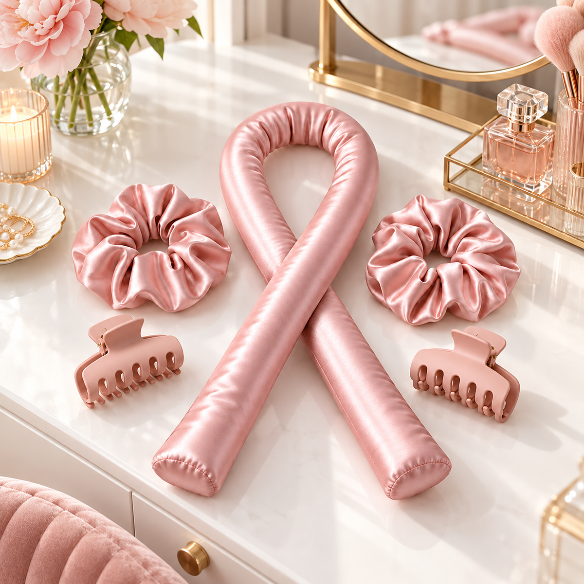 Satin Heatless Curling Set – Beautiful Overnight Curls Without Heat