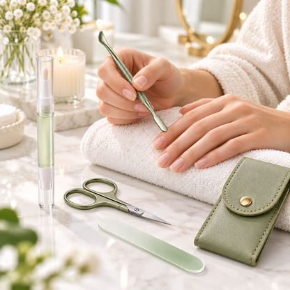 5-Piece Manicure Kit – Cuticle Care & Nail Grooming Set with Travel Case