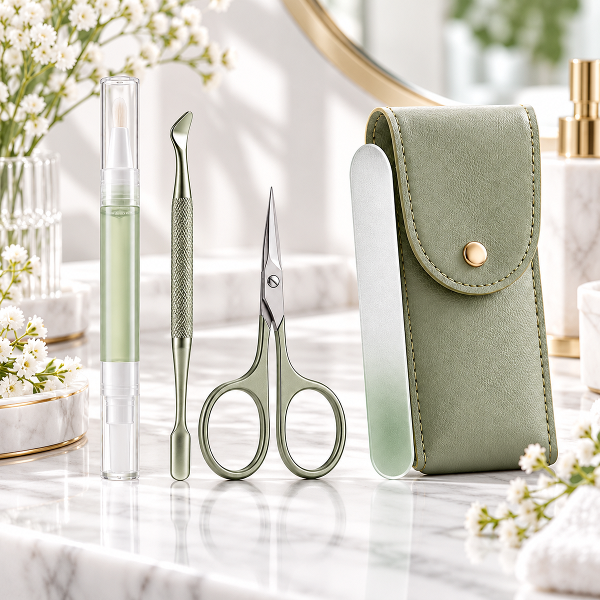 5-Piece Manicure Kit – Cuticle Care & Nail Grooming Set with Travel Case